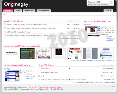l'annuaire originegay.com en 2010