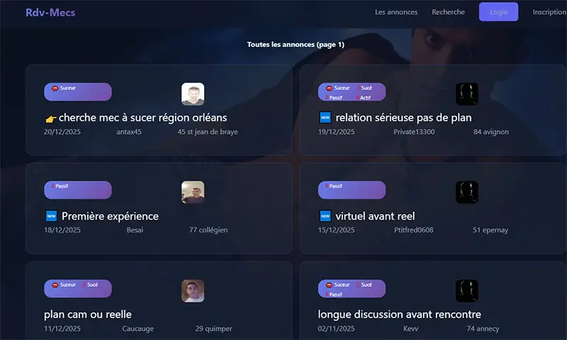 Rdv-mecs annonces express plans cul gay et bisexuel